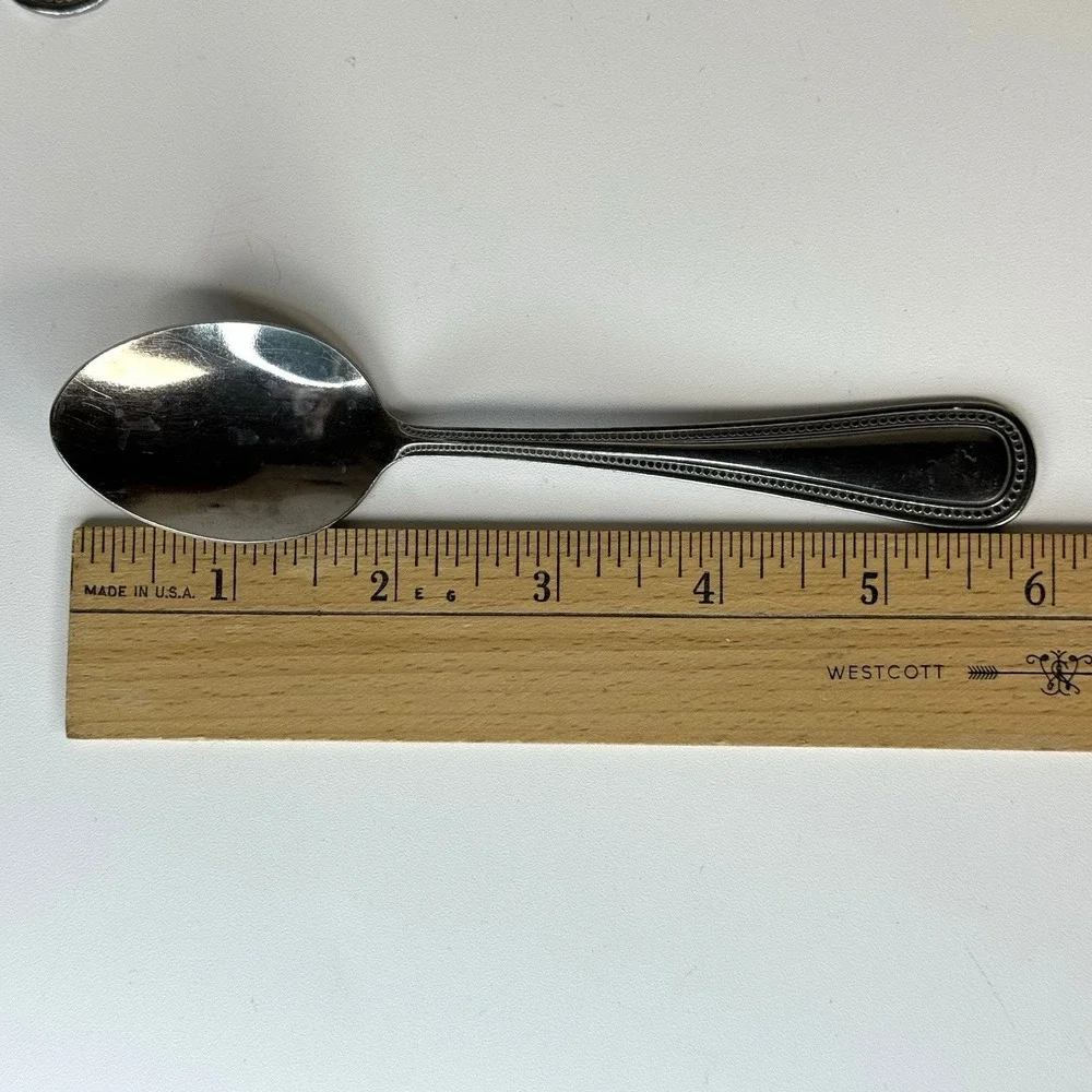 Stainless Steel BEADED Lot of 10 Teaspoons Spoons Flatware‎ Unbranded China